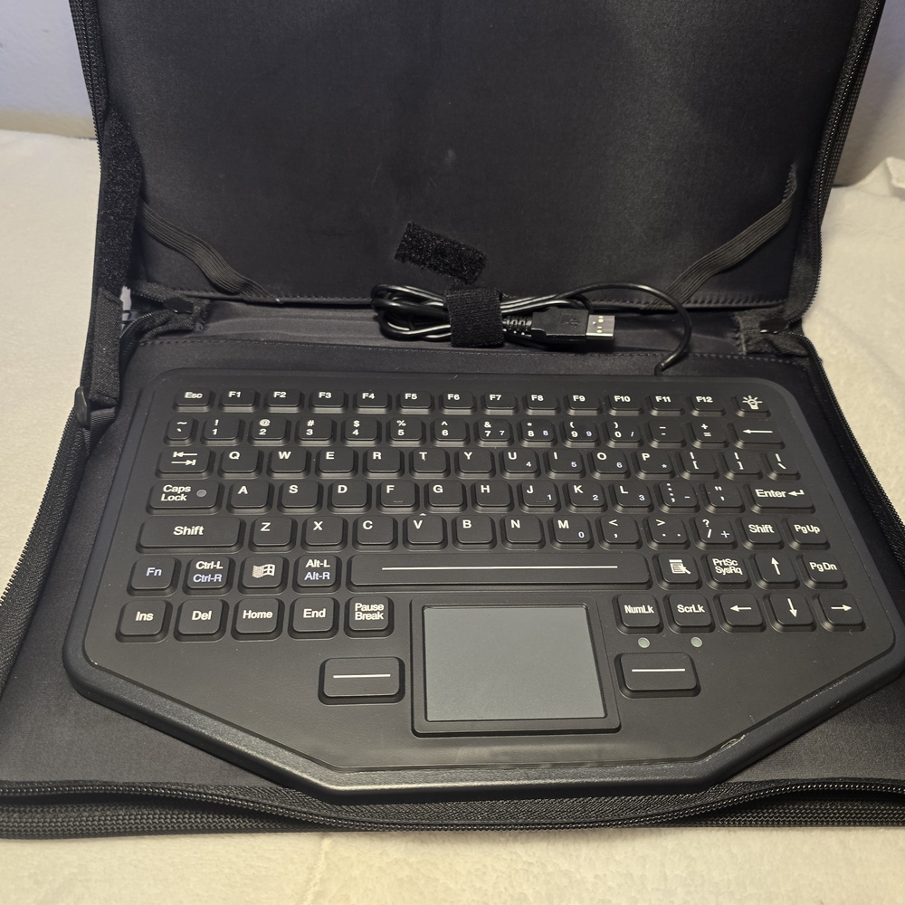 Black Keyboard with Case and USB Cable